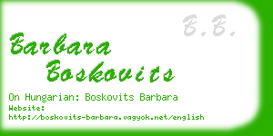 barbara boskovits business card